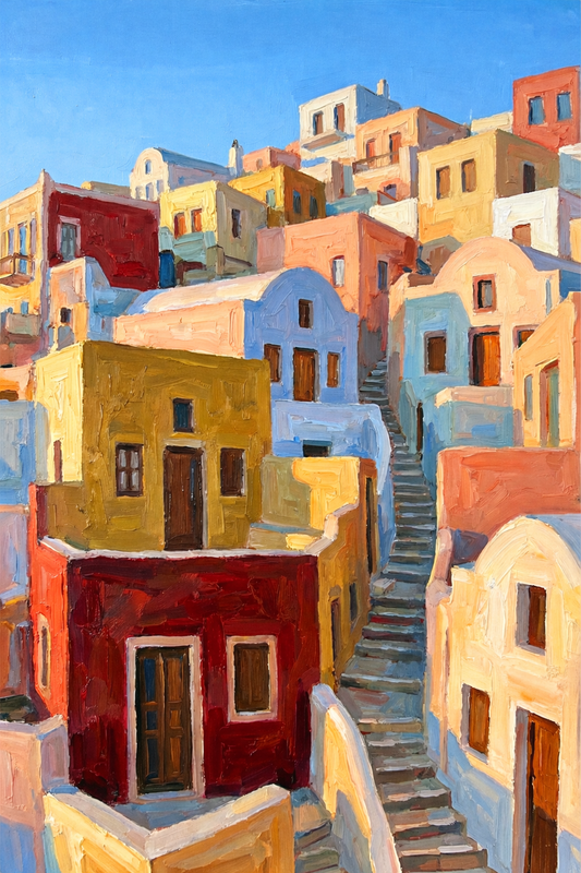 Santorini Inspired Colorful Village