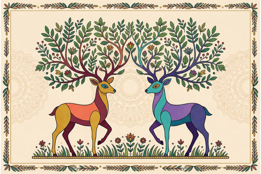 Twin Deer Nature Motif