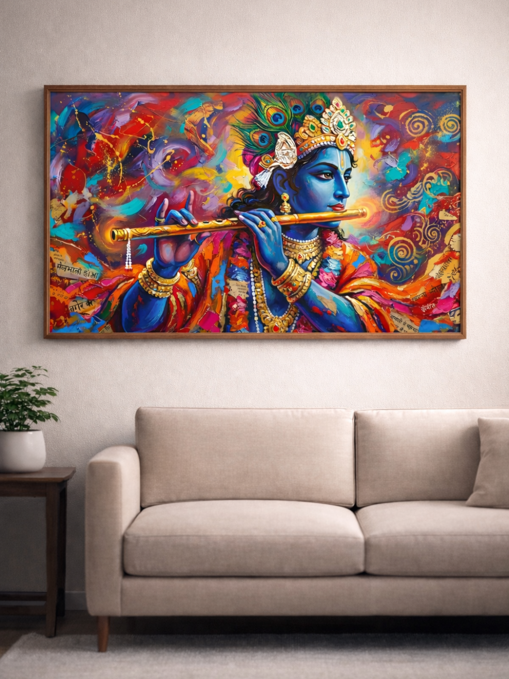 Divine Krishna Artistic Wall Painting