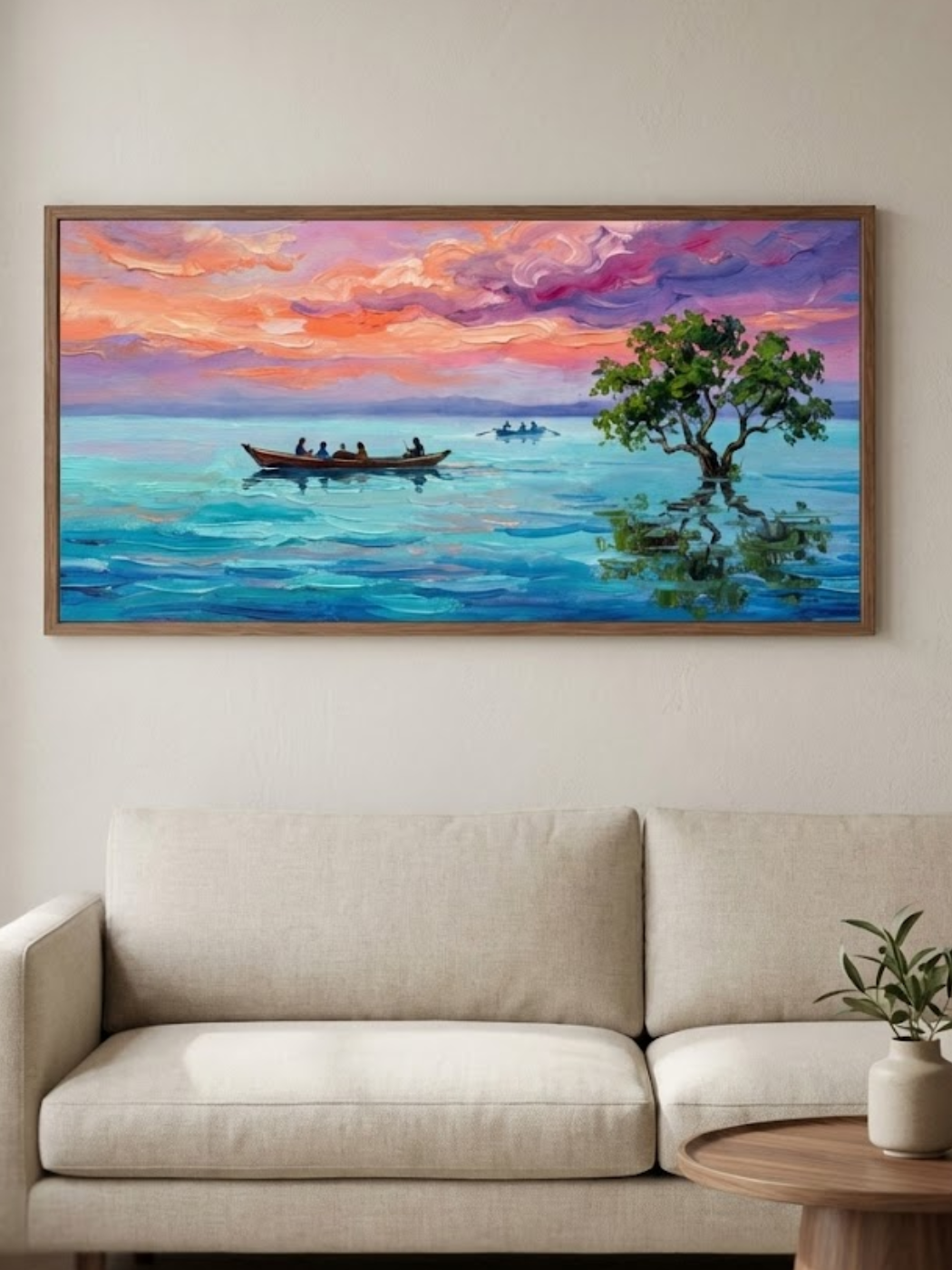 Tranquil Lakeside Sunset Wall Art