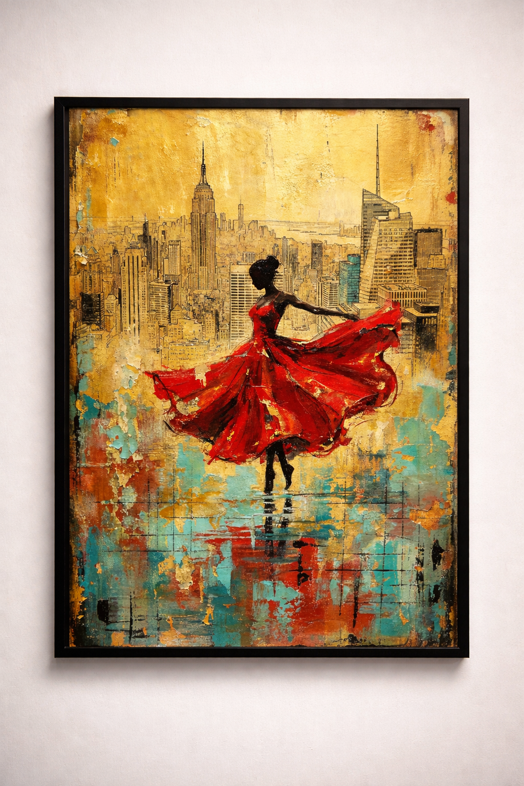 Golden Skyline Dancing Woman