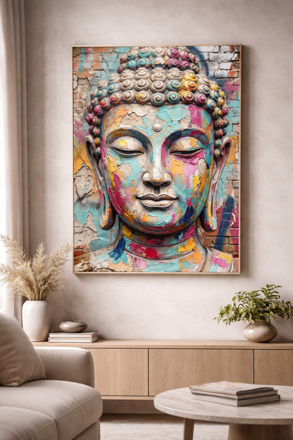 Meditative Buddha Color Splash
