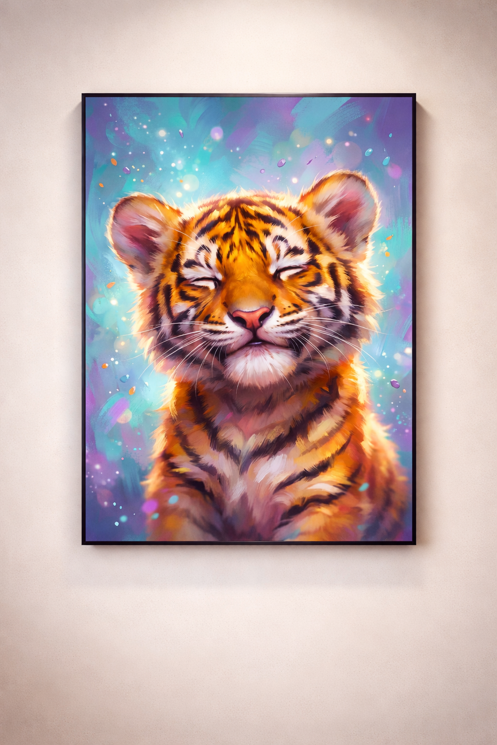 Serenity in Stripes – Premium Tiger Cub Canvas Art