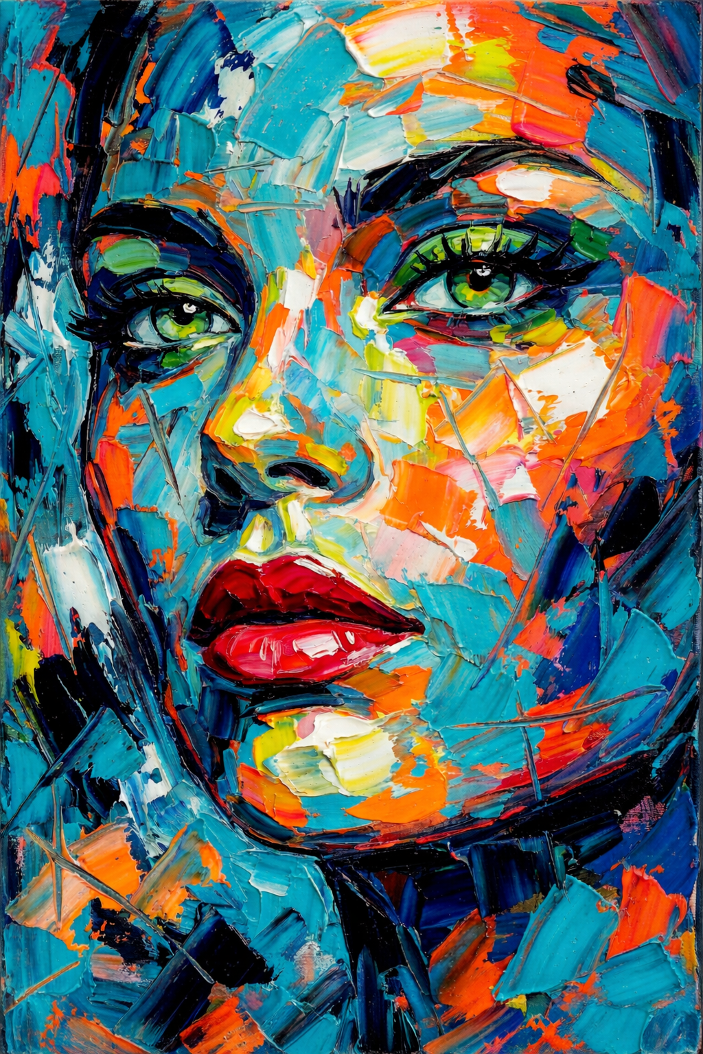 Vibrant Abstract Woman Portrait