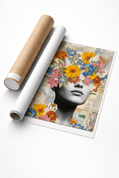 Floral Thoughts Woman Artwork