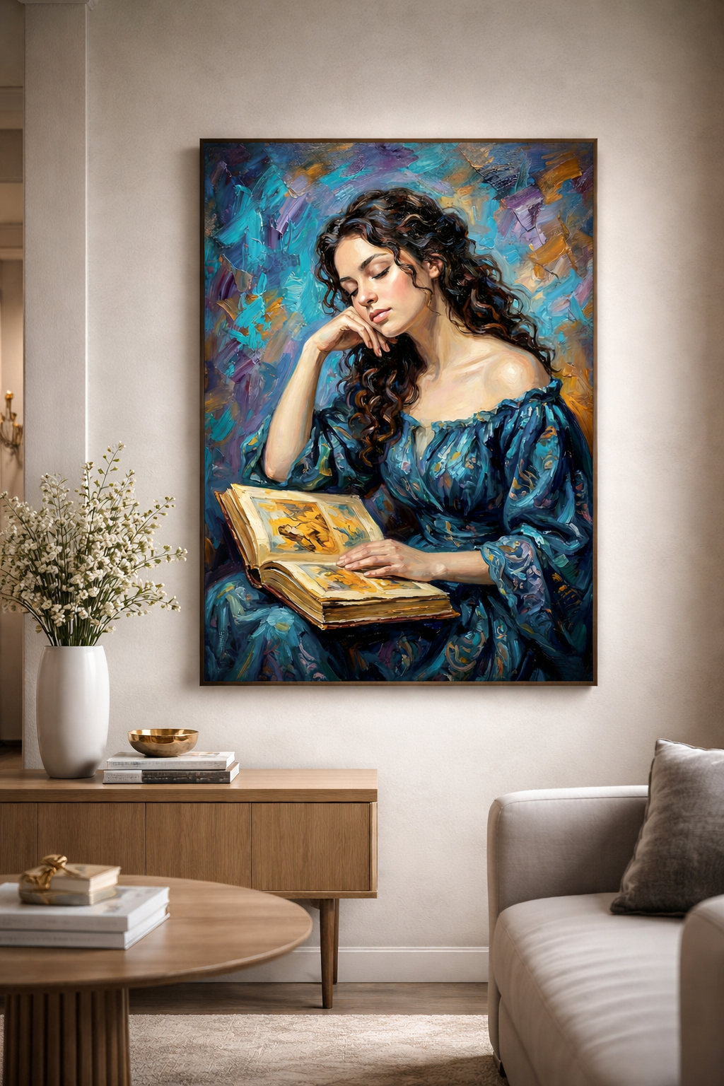 Dreamy Reader Woman Portrait