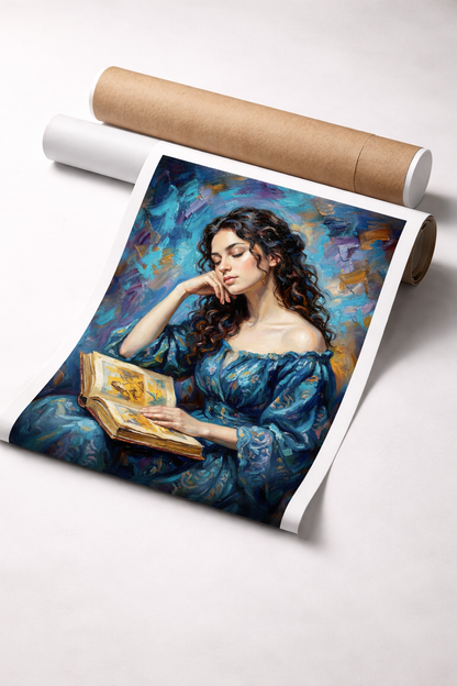 Dreamy Reader Woman Portrait