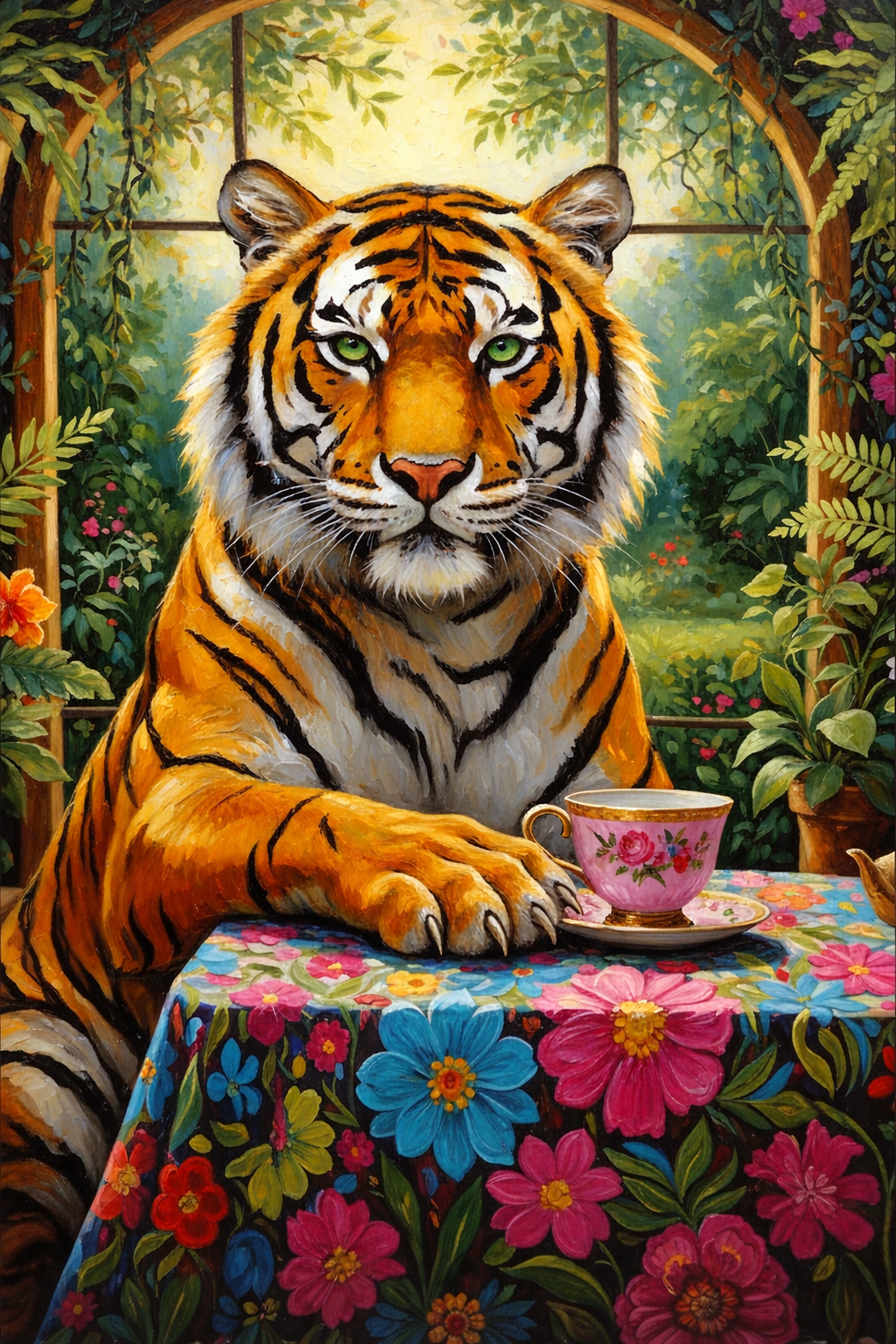 Sophisticated Tiger Tea Scene