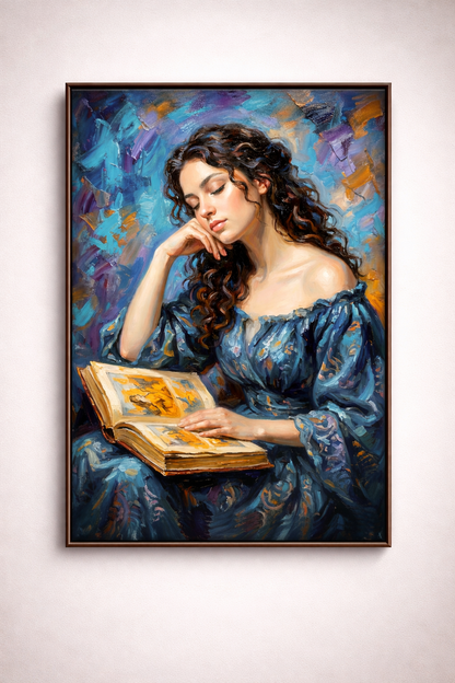 Dreamy Reader Woman Portrait