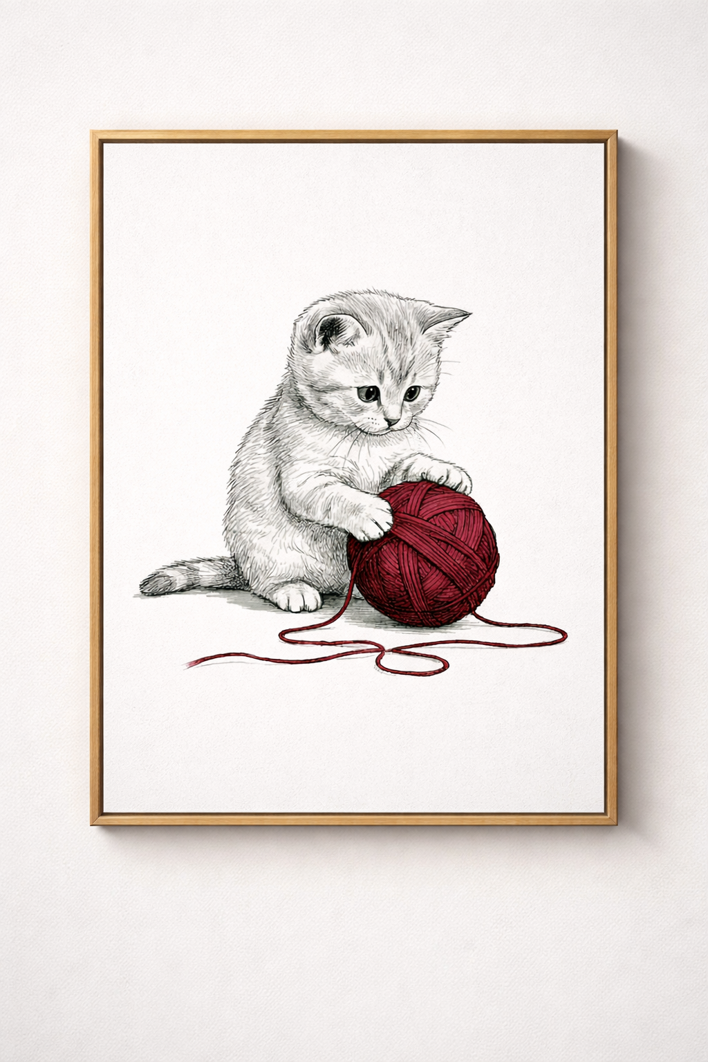Adorable Kitten Yarn Artwork