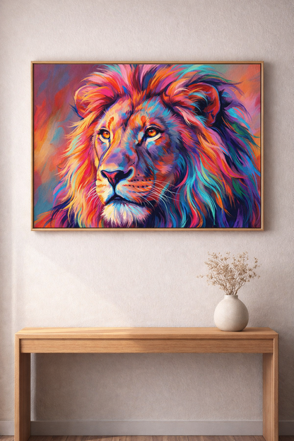 Colorful Majestic Lion Artwork
