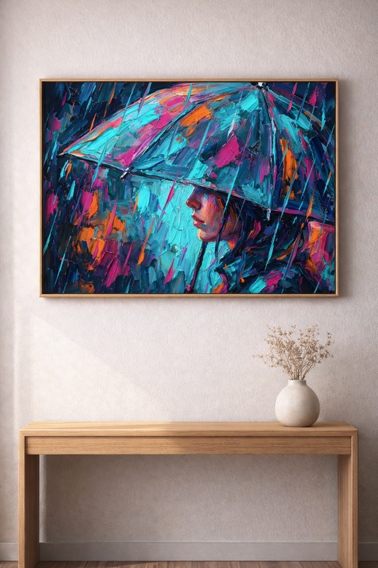 Vibrant Umbrella Street Scene