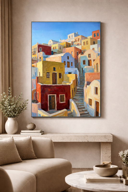 Santorini Inspired Colorful Village