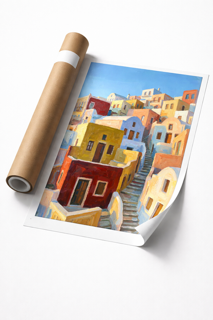 Santorini Inspired Colorful Village