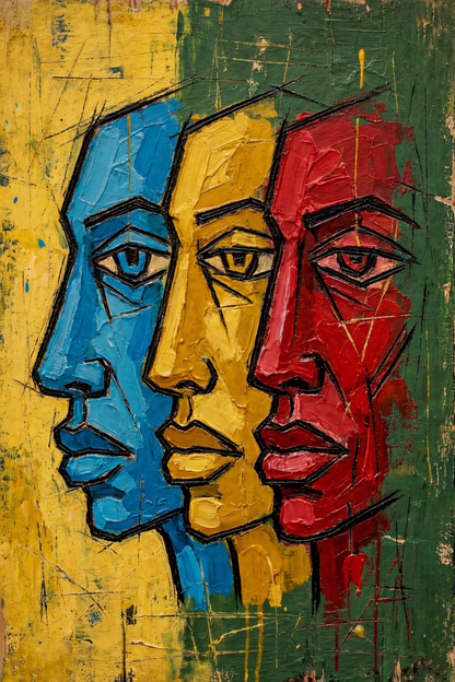 Human Connection Abstract Faces