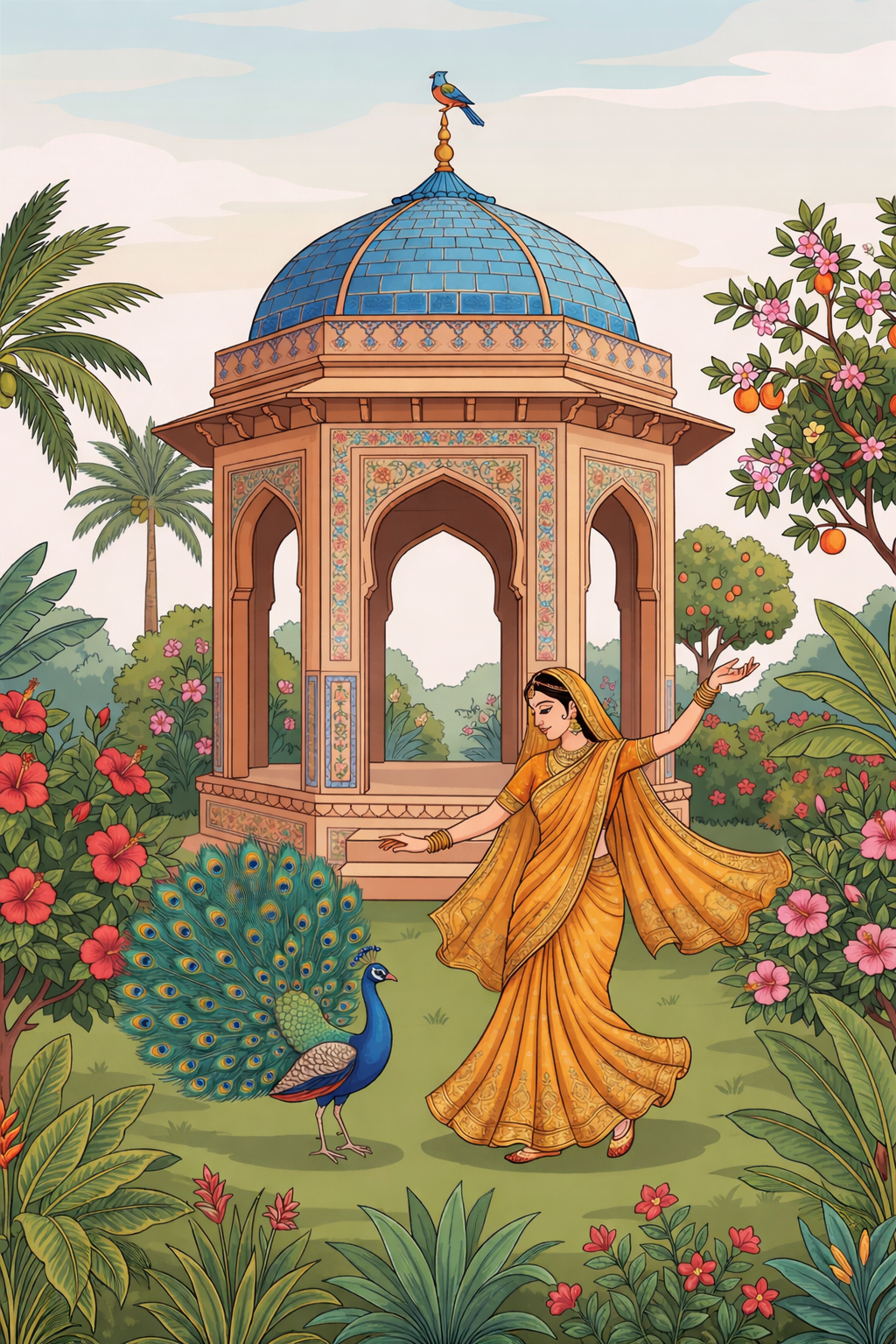 Indian Courtyard Dance Serenity