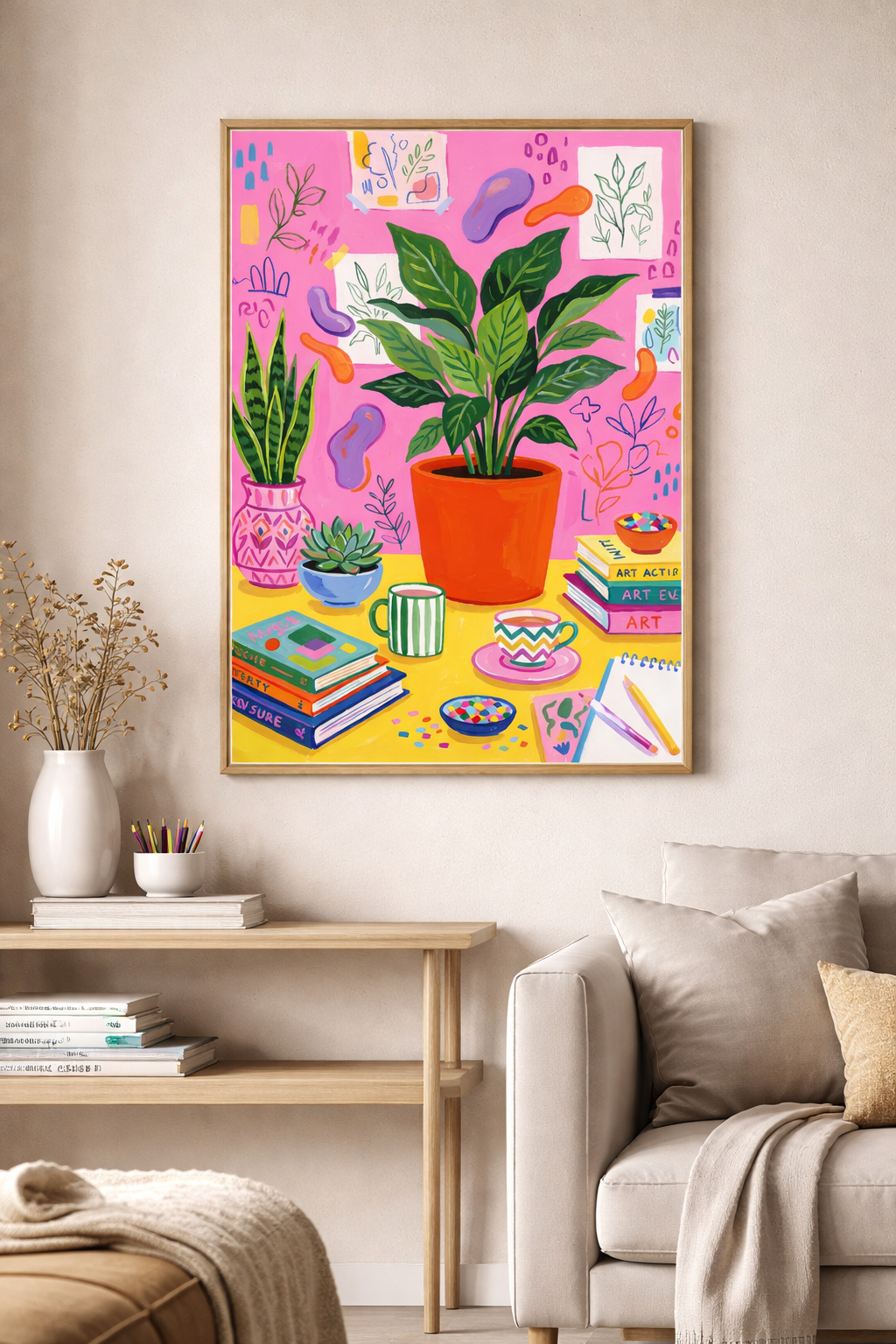 Cheerful Botanical Work Nook