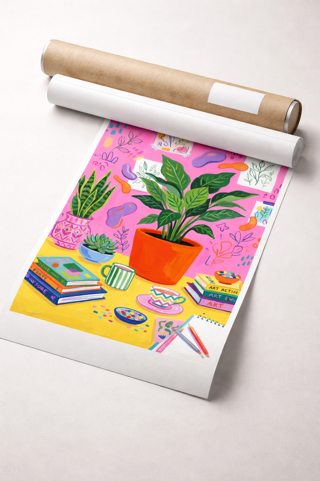 Cheerful Botanical Work Nook