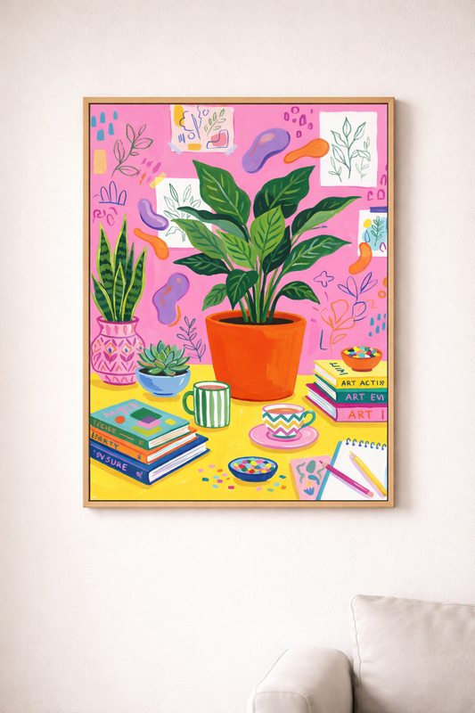 Cheerful Botanical Work Nook