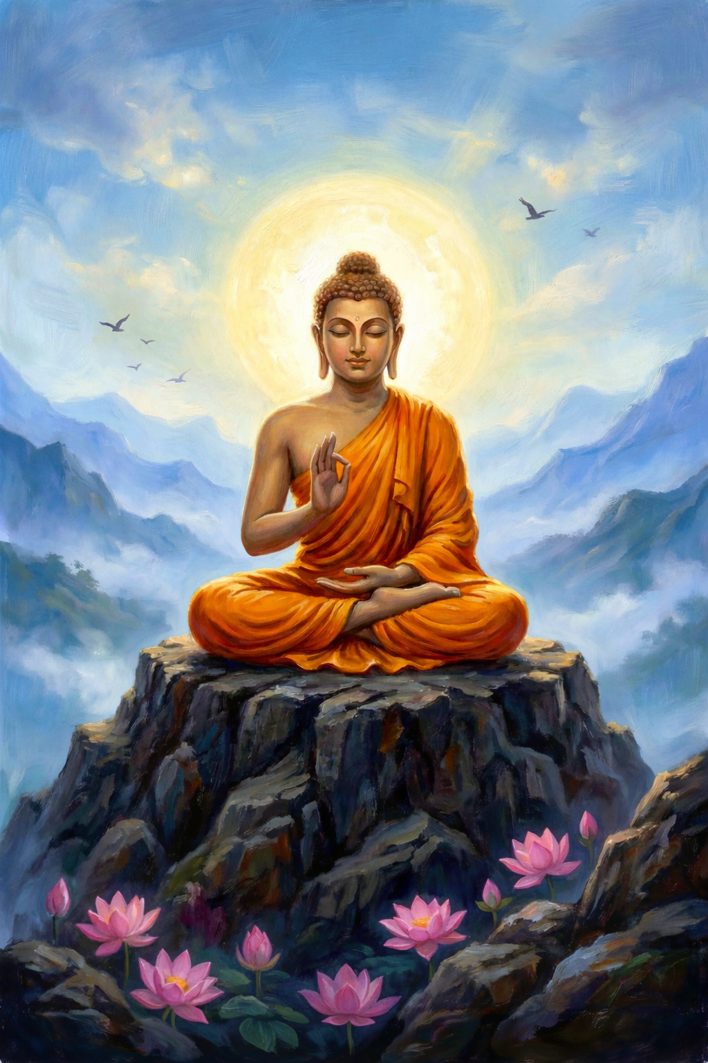 Buddha Enlightenment Mountain Serenity