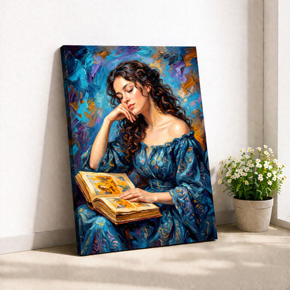 Dreamy Reader Woman Portrait