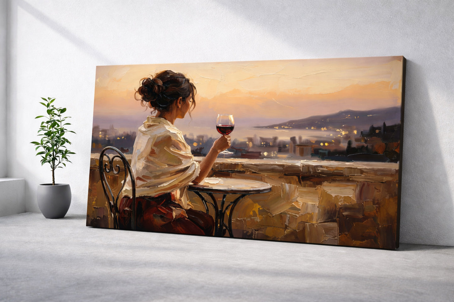 Elegant Evening Wine Terrace Wall Art