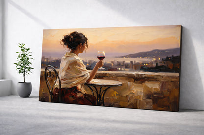 Elegant Evening Wine Terrace Wall Art
