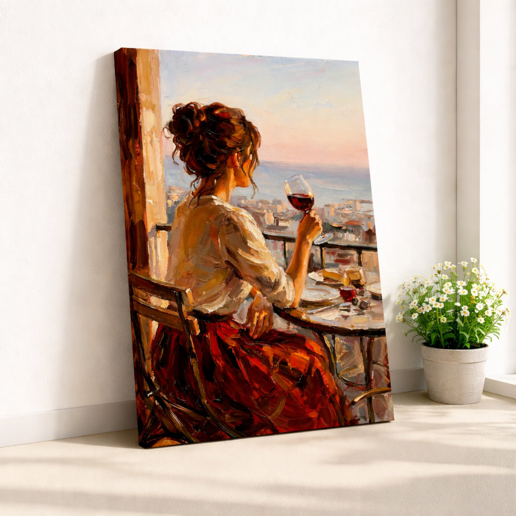 Evening Wine Cityscape Painting