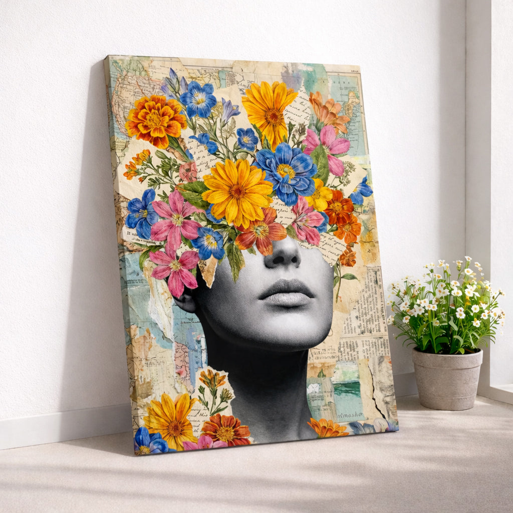 Floral Thoughts Woman Artwork