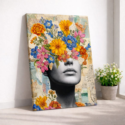 Floral Thoughts Woman Artwork