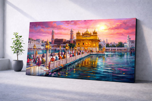 Golden Temple Sunset Spiritual Wall Art