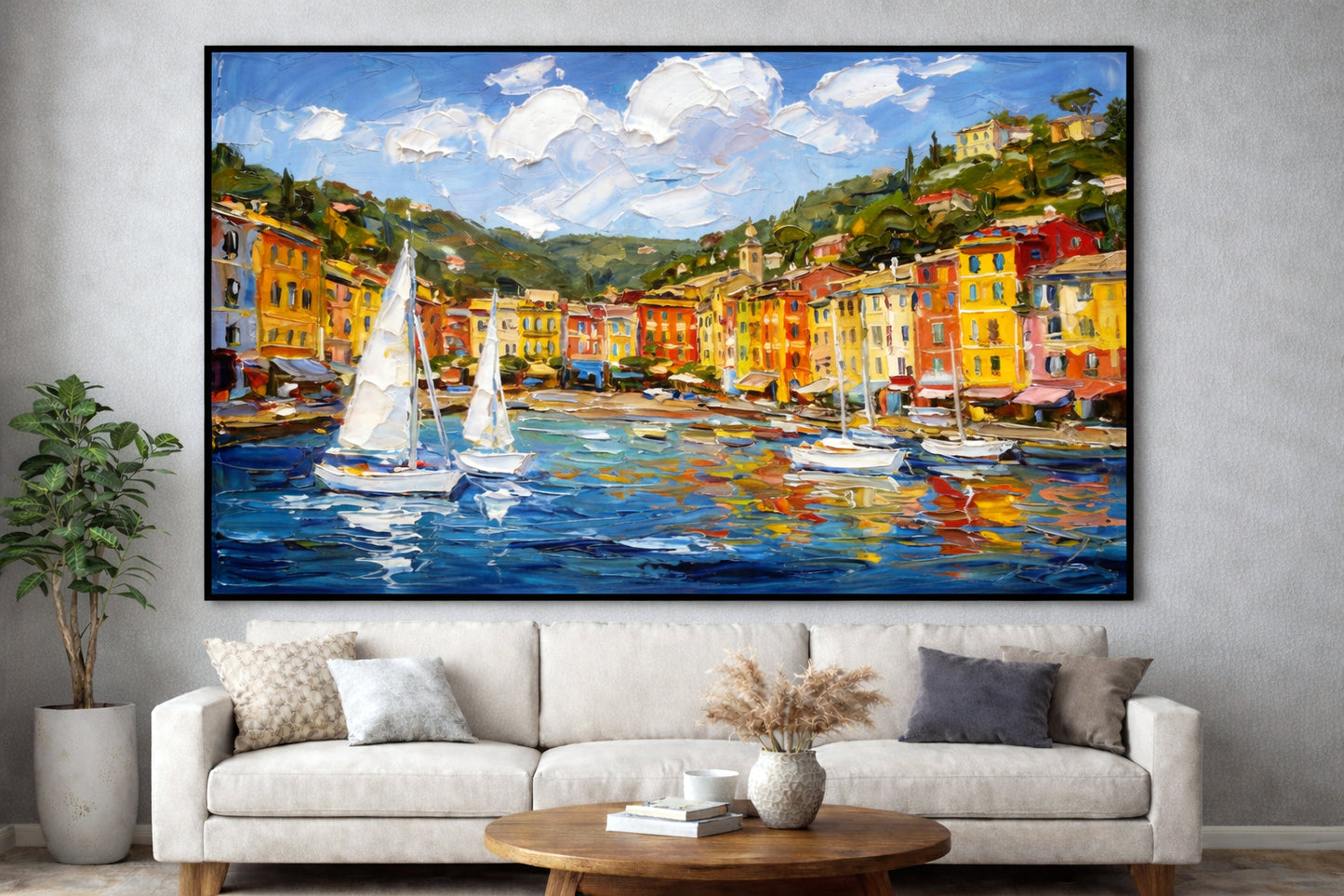 Vibrant Coastal Village Waterfront
