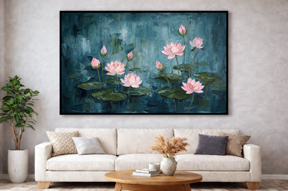 Blushing Lotuses Tranquil Waters