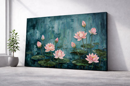 Blushing Lotuses Tranquil Waters