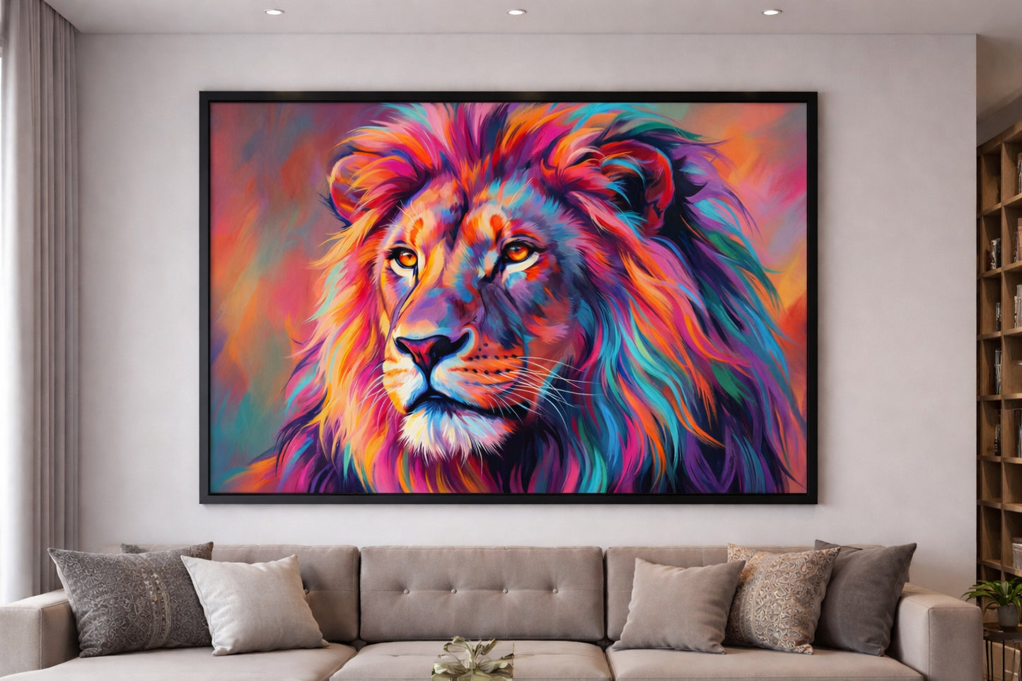Colorful Majestic Lion Artwork