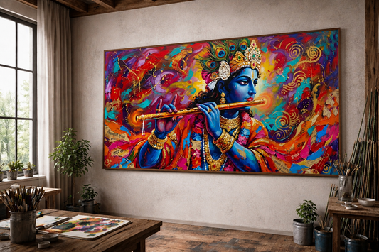 Divine Krishna Artistic Wall Painting