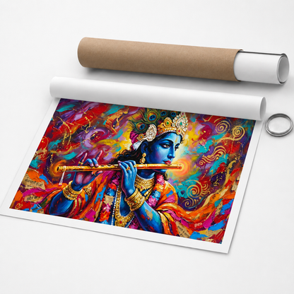 Divine Krishna Artistic Wall Painting