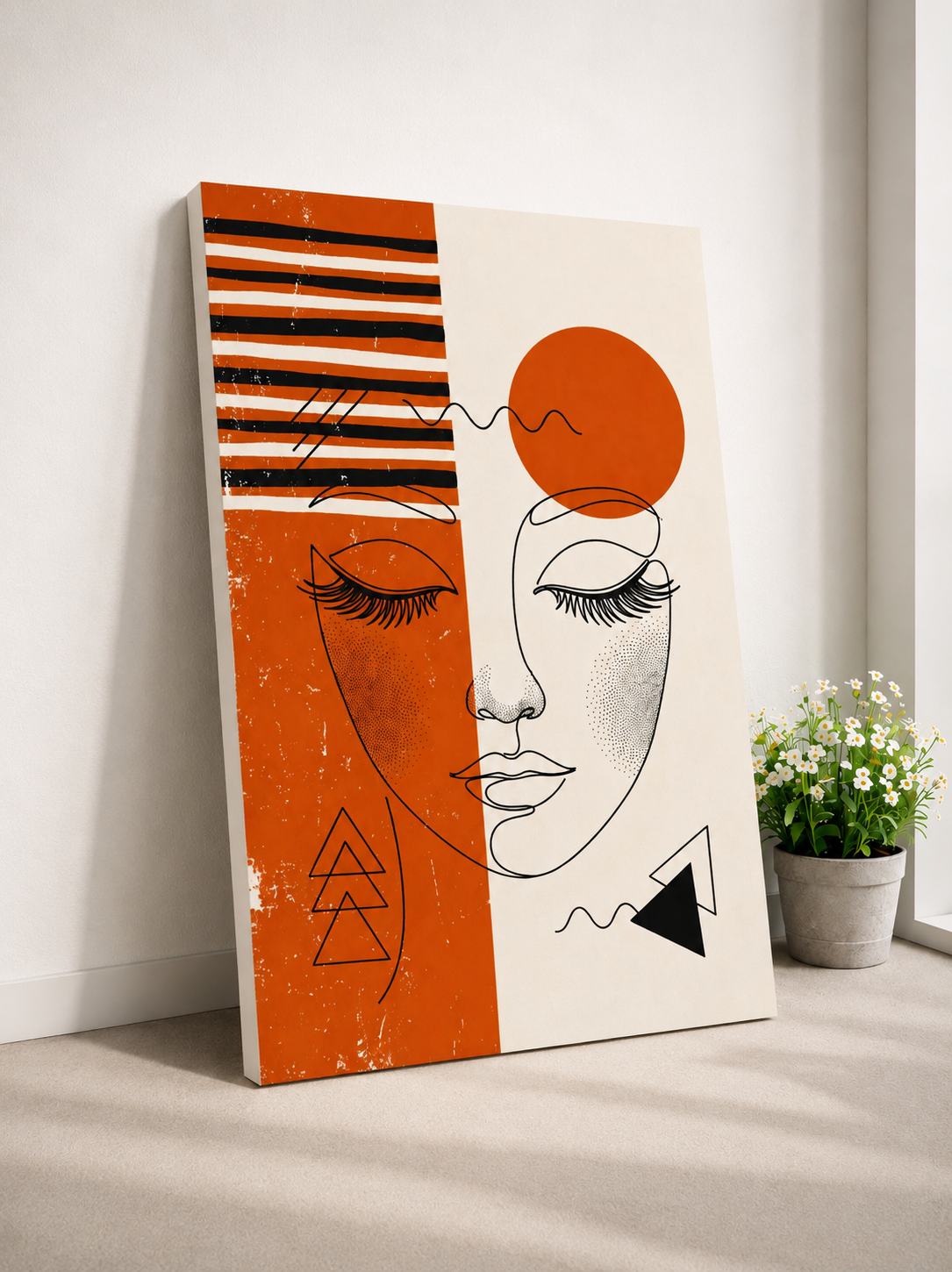 Abstract Dual Face Line Art
