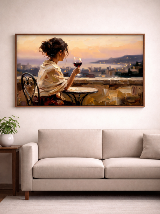Elegant Evening Wine Terrace Wall Art