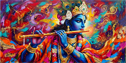 Divine Krishna Artistic Wall Painting